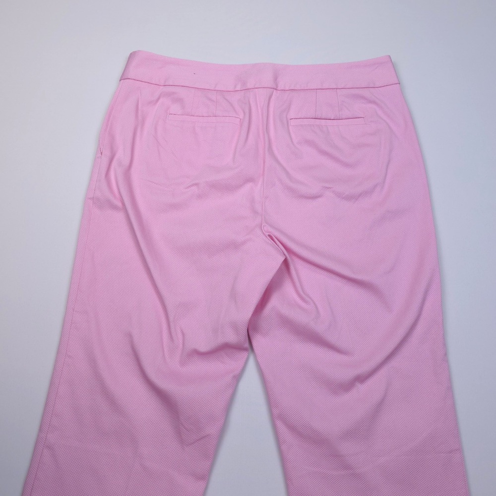 TALBOTS Pink Slim Crop Pants 10 Cotton Blend Textured Pique Pucker Classic - Picture 12 of 12